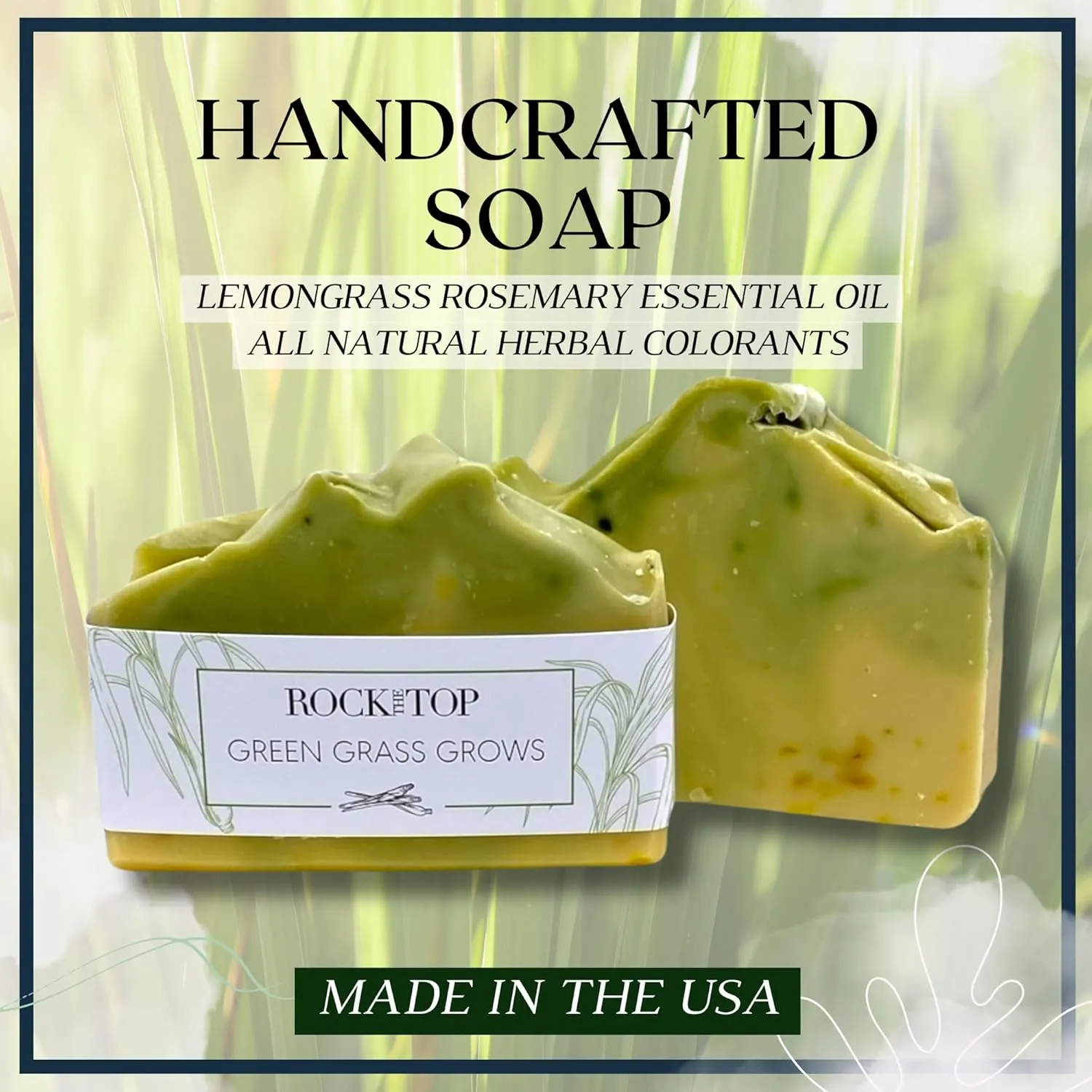 | 6 Lemongrass Rosemary Self Care Gifts for Women, Aromatherapy Epsom Salt Bath Soak, Lavender Soap, Bath Bombs, Bath Salts with Plant Based Loofa Dry Brushing Body Brush Gift