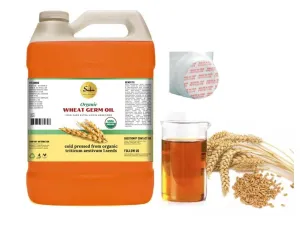 100% Pure USDA Certified Organic Extra Virgin Unrefined Wheat Germ Oil- 4 lbs/ 64 fl.oz