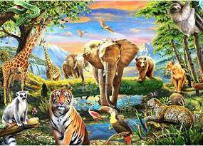 1000 Pieces Puzzles for Adults, Animal World Jigsaw Puzzle Challenging Night Game, Interlock Perfectly No Dust, for House Decoration, Birthday Party Holiday Toy for Kids Boys and Girls