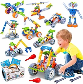 10 in 1 STEM Toys for 4 5 6 7 8  Year Old Boy Girl Birthday Gifts Building Toys for Kids Ages 4-8 5-7 6-8 Educational Stem Activities for Boys 4-6 8-10 Construction Creative Games Easter Idea Gift