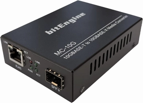 10G Media Converter, 10 Gigabit Copper to 10G Fiber Ethernet, Unmanaged 1x 1G/2.5G/5G/10GBase-T RJ45 to 1x 10GBase-X SFP  Slot, Support 10G SR/LR SFP  Module, Single