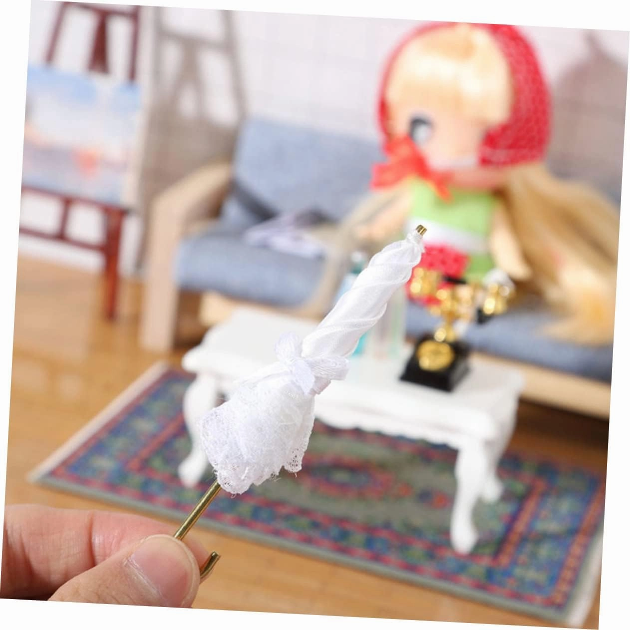 10pcs Miniature Umbrella Decorative Tiny Umbrellas for Mini House Decor Scale for Dollhouses Crafts and Education