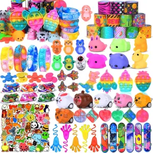 120 Pcs Pop Party Favor Toys for Kids 3-5 4-8-12, Fidg0t Goodie Bag Stuffers, Treasure Box Toys, Pinata Filler, Gifts Classroom Prize Boys Girls