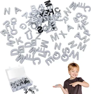 124pcs Decorative Magnetic Alphabet Letters, Alphabet Magnets, Arabic Numerals for Refrigerator, Strong Neodymium Magnetic Alphabet Letters for Fridge, for Homes & Offices (White)