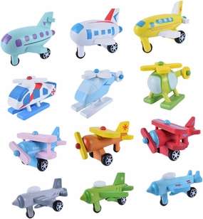 12Pcs Mini Wooden Plane Airplane Models for and Safe Educational for Grasping Skills and Coordination Development