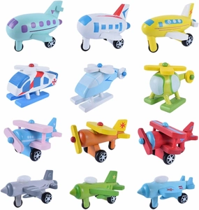 12Pcs Mini Wooden Plane Airplane Models for Safe Grasping Direction Control Educational