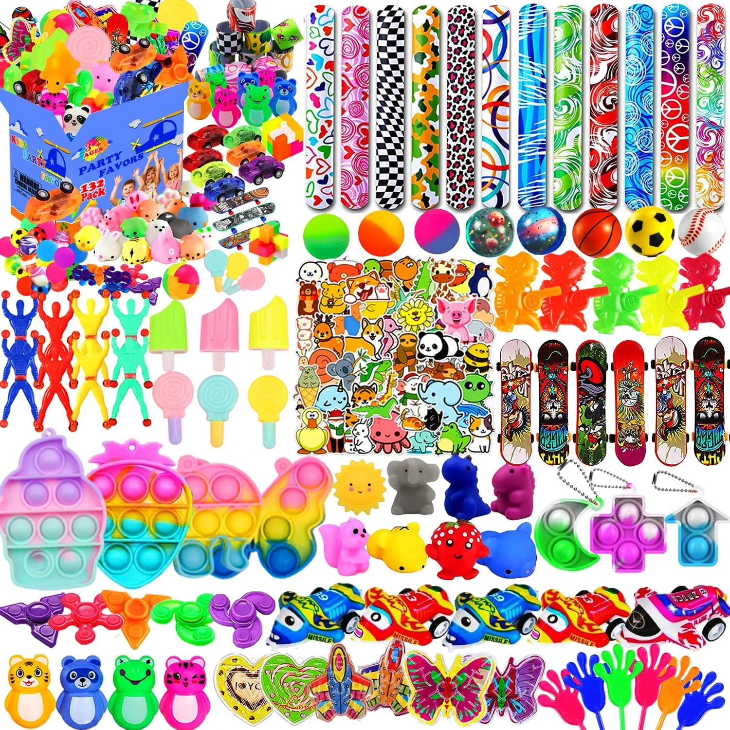 132 Pcs Party Favors - Assortment Treasure Box Toys for Kids 4-8, Classroom Prizes, Goodie Bags Stuffers, Christmas Stocking Stuffers, Pinata Fillers, Carnival Prizes