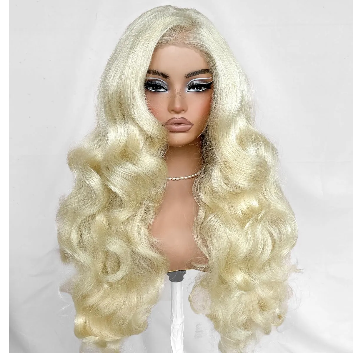 13x6 Glueless Blonde Wig HD 613 Lace Frontal Wig Pre-Cut Yaki Crazy Body Wave Wig Pre-Plucked Synthetic Wear And Go Wig For Cosplay