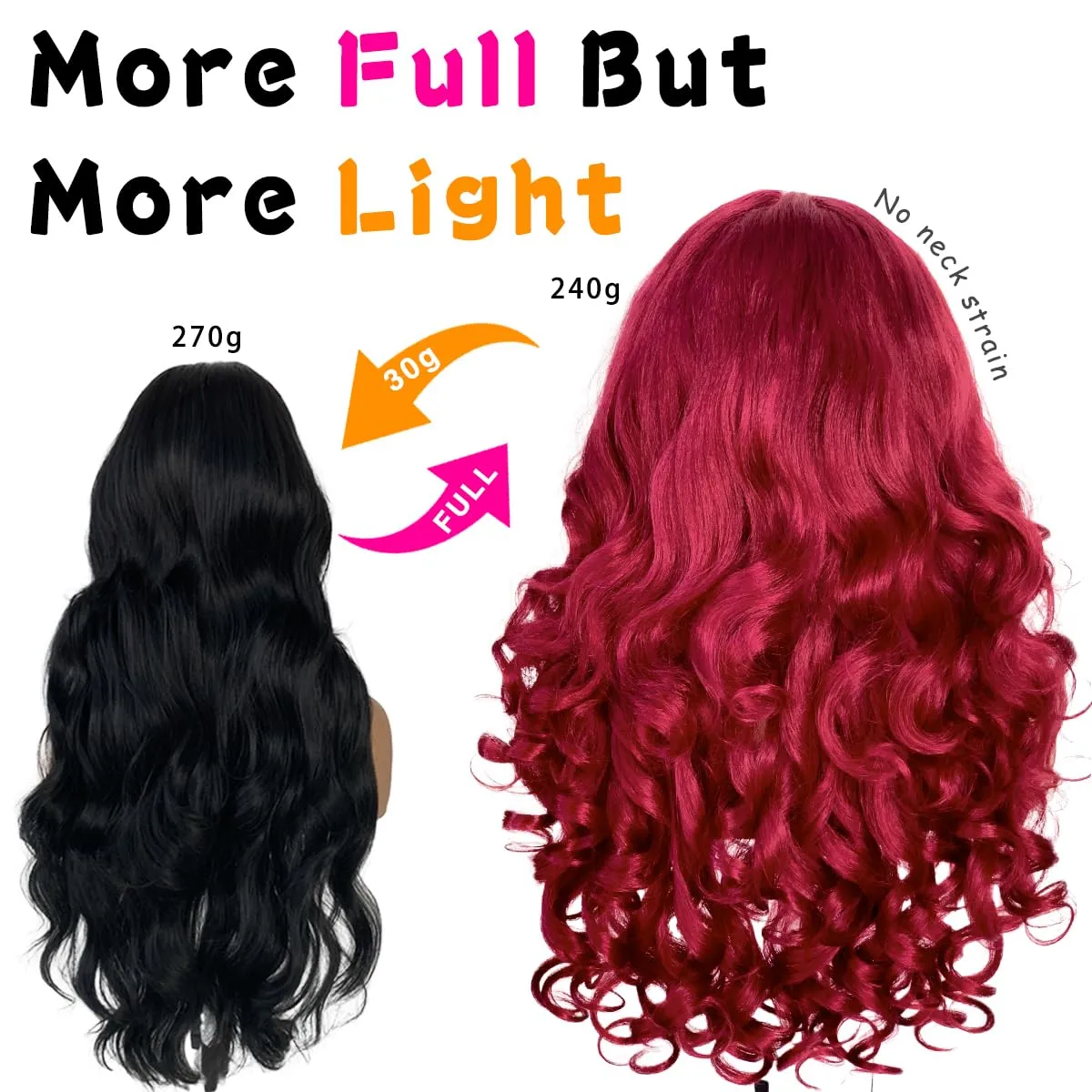 13x6 Glueless Red HD Lace Front Wig Pre-Cut Synthetic Lace Front Wig Pre-Plucked Wear And Go Yaki Crazy Body Wave Wig 99j Burgundy