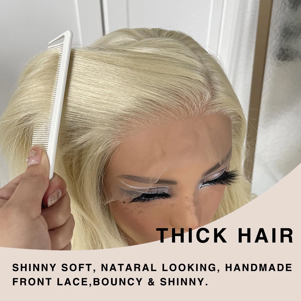 13x6 Blonde HD lace front wig glueless White wigs Synthetic lace front wig pre plucked pre cut 613 body wave Wear And Go Lace front wig For cosplay party