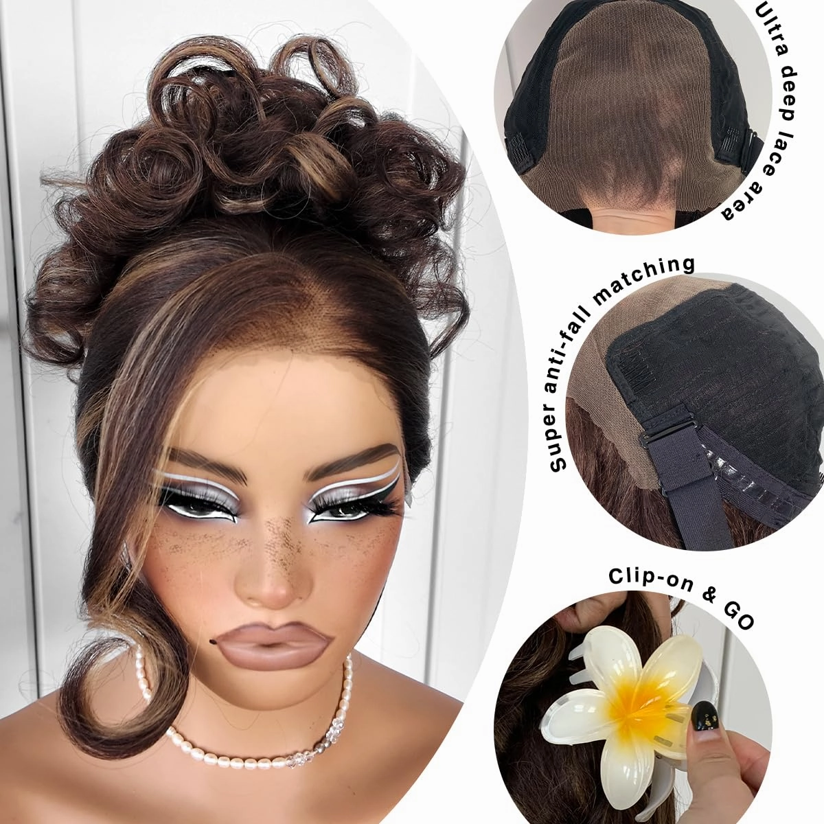 13x6 Glueless HD Lace Front Wigs Pre Plucked Honey Blonde Yaki Synthetic Body Wave Wigs Ready To Wear Highlight Balayage Wig