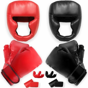 14 Pcs Boxing Set Boxing Equipment Set for Beginners Including 2 Pair of 6 oz Boxing Gloves Headgear Helmet Hand Wraps Mouth Guards Gifts for Adults Youth Beginners Training Equipment
