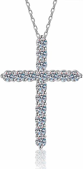 14K Gold VVS1 D-color Diamond Cross Pendant Necklace, Timeless Unisex Statement Piece, Premium Collarbone Chain Luxury Fashion Jewelry, Ideal Gift for Your Significant Other