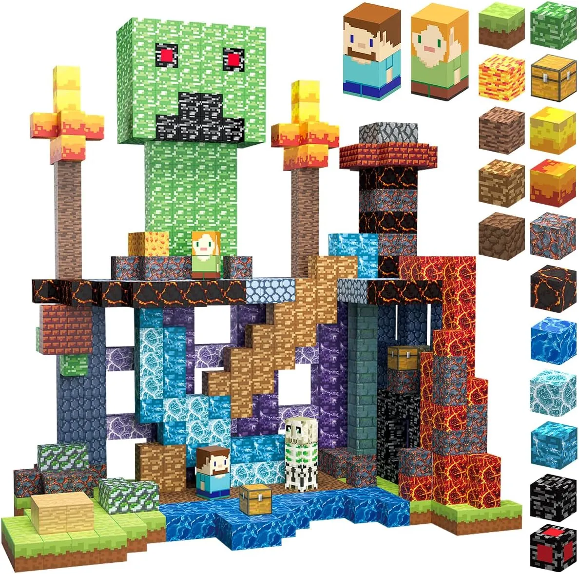 160 PCS Magnetic Blocks Building Toys, Build 3D Magnetic Building Blocks Set for Kids Ages 3 , Magnet Blocks STEM Sensory Educational Christmas Birthday Gifts Construction Toys