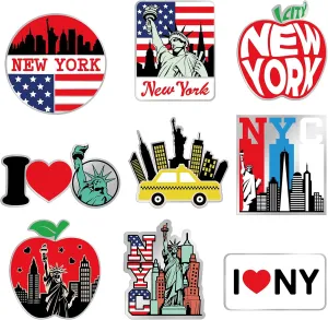 18 Pcs New York Fridge Magnet NYC City Magnetic Refrigerator Stickers Metal Magnet Souvenirs Gifts Refrigerator Magnets Home Decoration Accessories