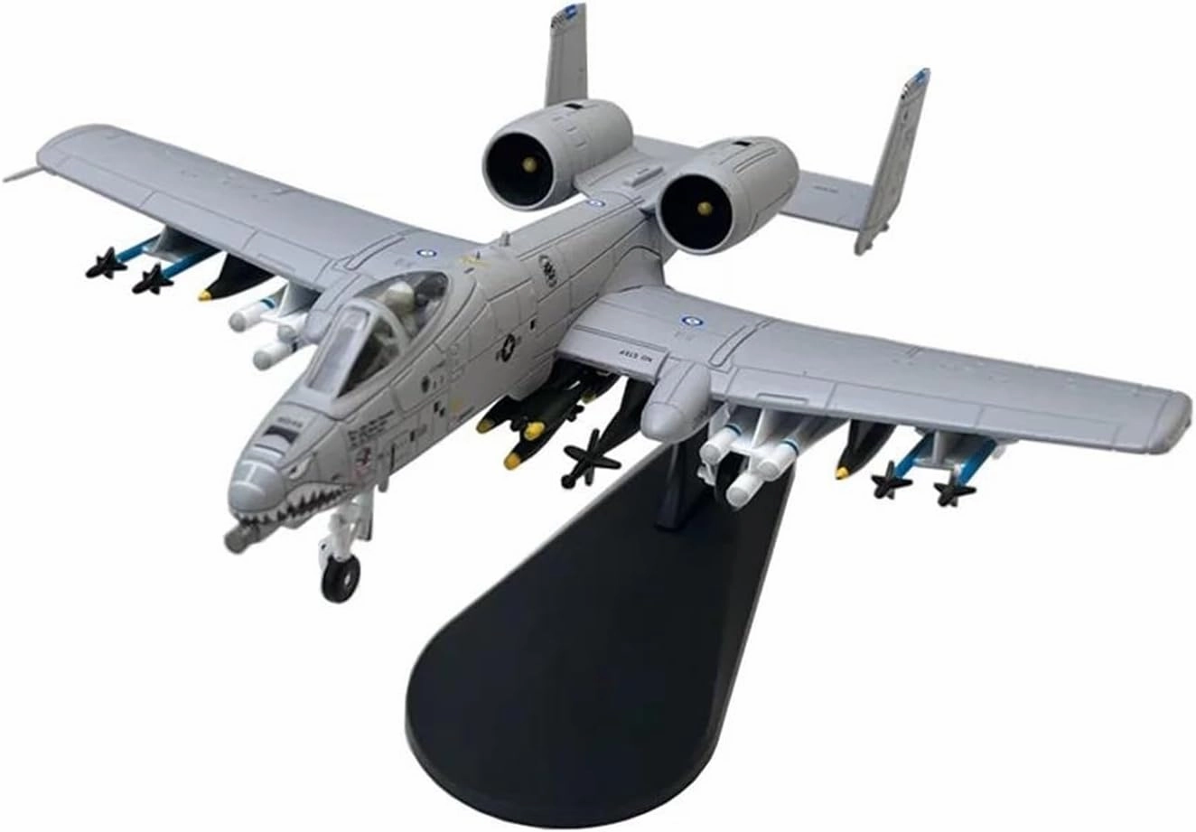 1/100 Scale A-10 A10 Thunderbolt II for Warthog Hog Attack Plane Fighter Diecast Metal Aircraft Model Miniatures Set(A-10A Shark DS)