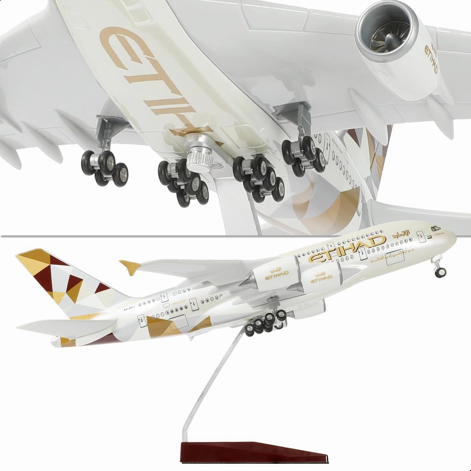 1/200 Scale A380 Model Plane Diecast Airbus A380 Model Airplane with Stand (14 in-L) Pre-Built Model kit for Adult -Aviation Creative Gifts, Tabletop Collection Display