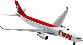 1 400 for T'Way Airlines Airbus A330-300 Aircraft Model Finished Souvenir Ornaments Collection Adult Gift Miniatures Set