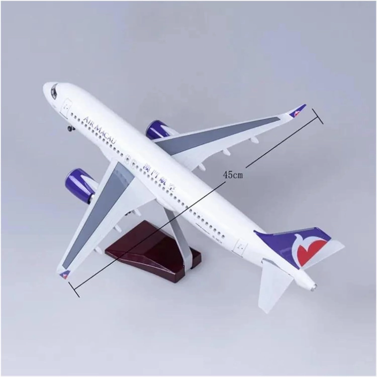 1 80 for Model Planes A320 NEO Macau Airline Airplane Scale LED Light & Wheel Landing Gear Collected by Aviation(with Light)