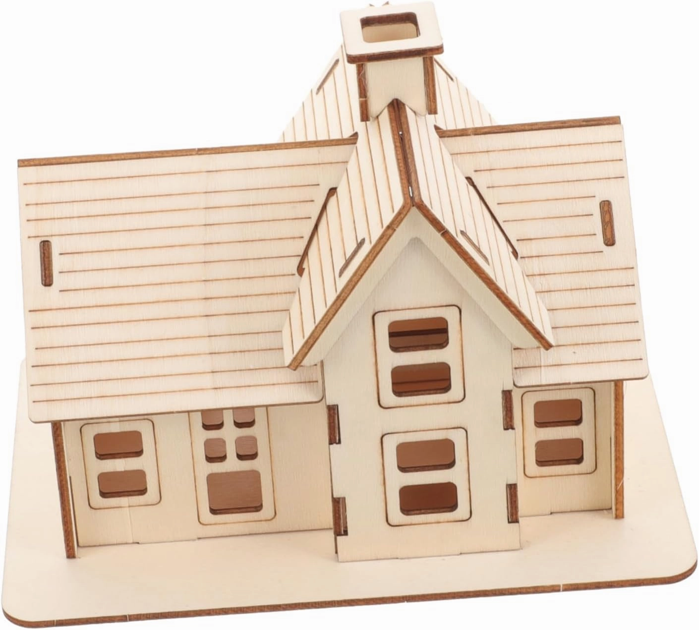 1 Set Wooden House Puzzle DIY Assembly Model for Adults Creative Home Office Decoration Engaging Fun Puzzle for Birthdays Parties Hands Brain Teaser