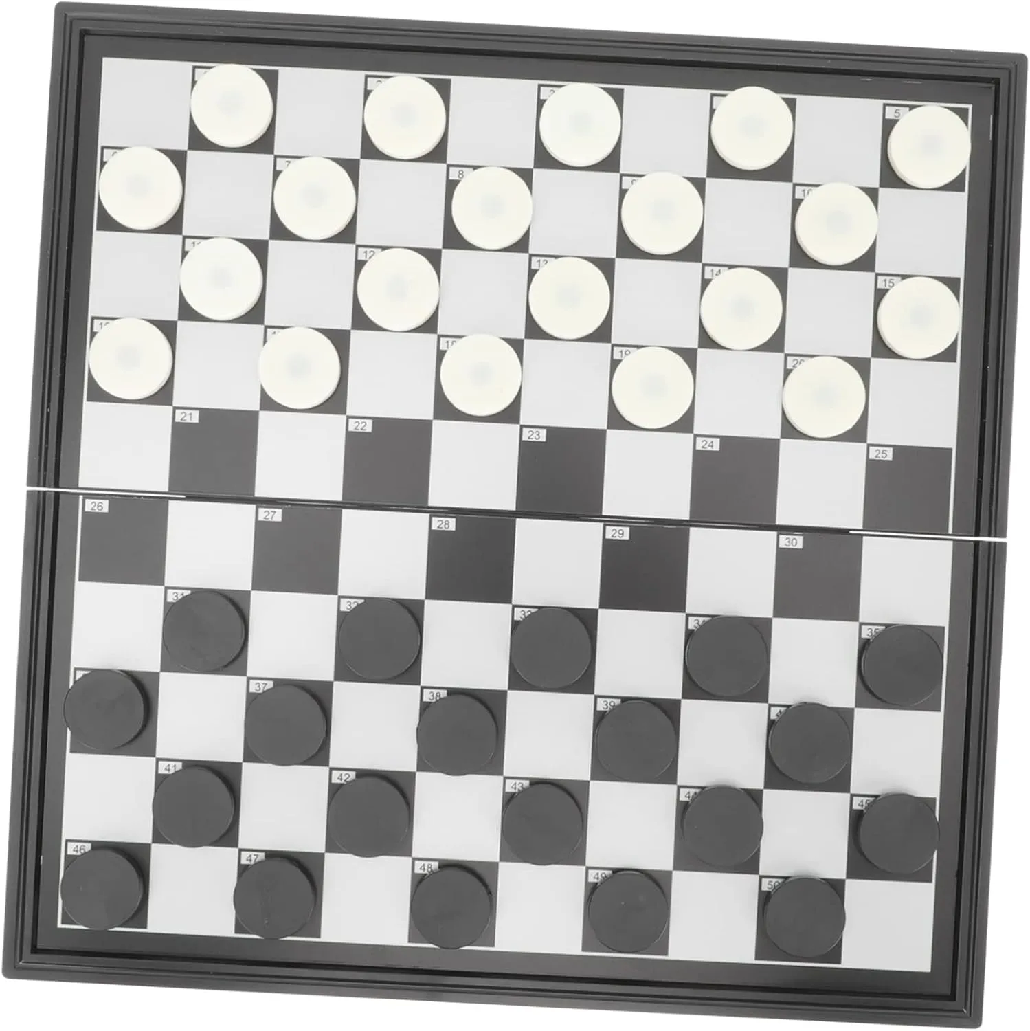 1Set Folding Checkers Trainer Squares Portable Board Game for Students for Educational Fun