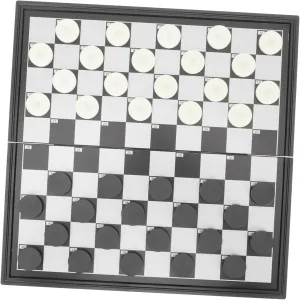 1Set Folding Checkers Trainer Squares Portable Board Game for Students for Educational Fun
