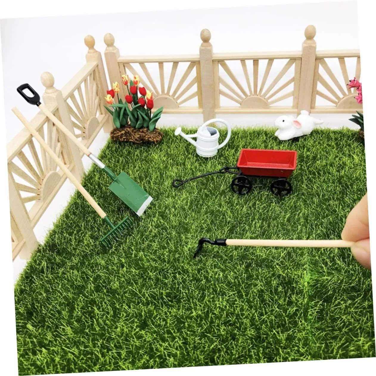 2 Sets Miniature Gardening Tool Micro Garden Decor Accessories for Mini House Fairy Garden Tool Kit for Imaginative Play and DIY Miniature Scenes