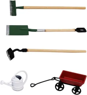 2 Sets Miniature Gardening Tool Micro Garden Decor Accessories for Mini House Fairy Garden Tool Kit for Imaginative Play and DIY Miniature Scenes