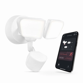 240-Degree 22W Twin Head White Wi-Fi Smart 2200 Lumens Hardwired LED Motion Security Light, No Hub Required