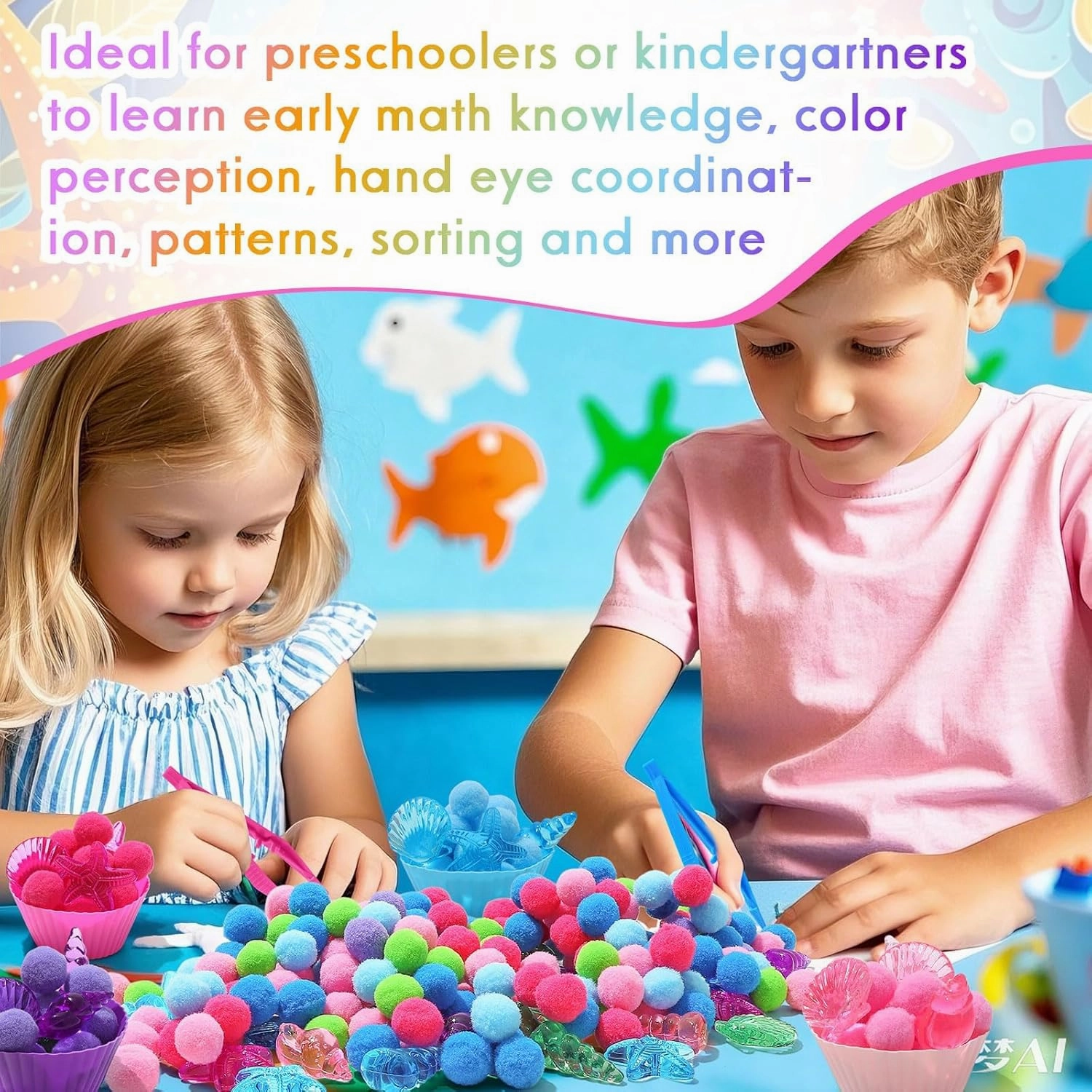 249 Pcs Summer Beach Sensory Bin Filler Summer Creatures Counting Sorting Sensory Bin Items Motor Toys Beach for Kids Counting Toys for Preschool Education Activities