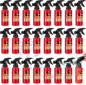 24 Pcs 7 Inch Fire Extinguisher Squirter Toys Realistic Firefighter Water Squirt Toys Fun Fireman Squirters for Boys Girls Swimming Pool Beach Party Favors Outdoor Water Fighting Play Cosplay Props