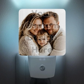 2 Pack Personalized Custom Plug-in Night Lights - LED Lamps with Picture & Text, Auto Sensor, Warm & Sweet Nightlights for Home, Bedroom, Bathroom, Hallway (DIY)