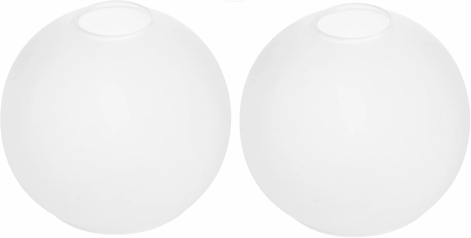 2 Pack White Frost Glass Shades Globes, Glass Lamp Shade Covers Replacements for Light Fixtures, 1.65 Inch Fitter Transparent Lampshades for Chandelier Wall Sconces Vanity Lights Pendant Lights