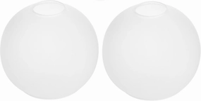 2 Pack White Frost Glass Shades Globes, Glass Lamp Shade Covers Replacements for Light Fixtures, 1.65 Inch Fitter Transparent Lampshades for Chandelier Wall Sconces Vanity Lights Pendant Lights