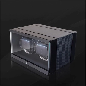 2 Watch Winder, Dust-Proof Design, Small&Portable, Metal Acrylic Glass, 6 Modes, LED Light, Wooden Watch Shaker Watch Winder Display Watch Box Case Watch Storage