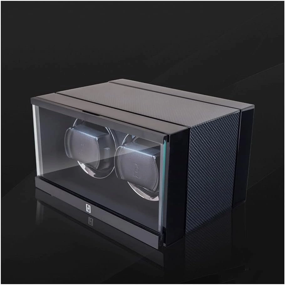 2 Watch Winder, Dust-Proof Design, Small&Portable, Metal Acrylic Glass, 6 Modes, LED Light, Wooden Watch Shaker Watch Winder Display Watch Box Case Watch Storage