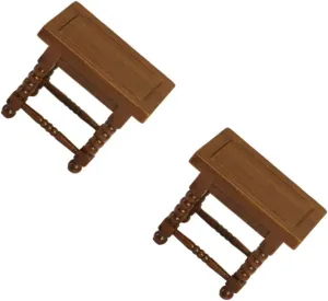 2pcs Mini Tea Table Model Elegant Miniature Furniture for Dollhouse Decor Table for Mini House Decoration and Photo Prop for Landscaping and Play Scenes