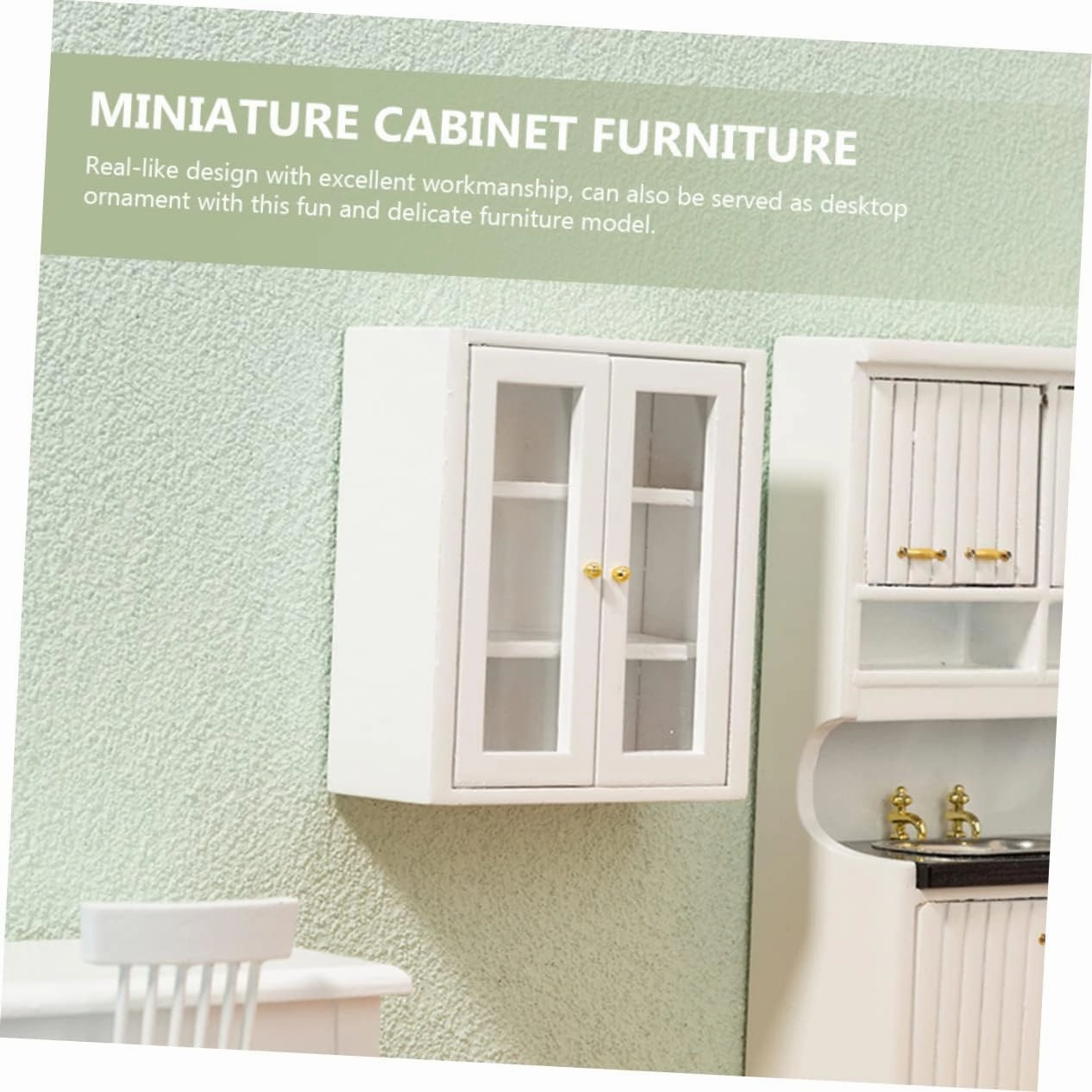 2pcs Miniature Cabinet Model Elegant Mini House Kitchen Cabinet Decoration for Dollhouse Micro Landscape Decor Unique Design Practical Accessory for Miniature Living Scenes