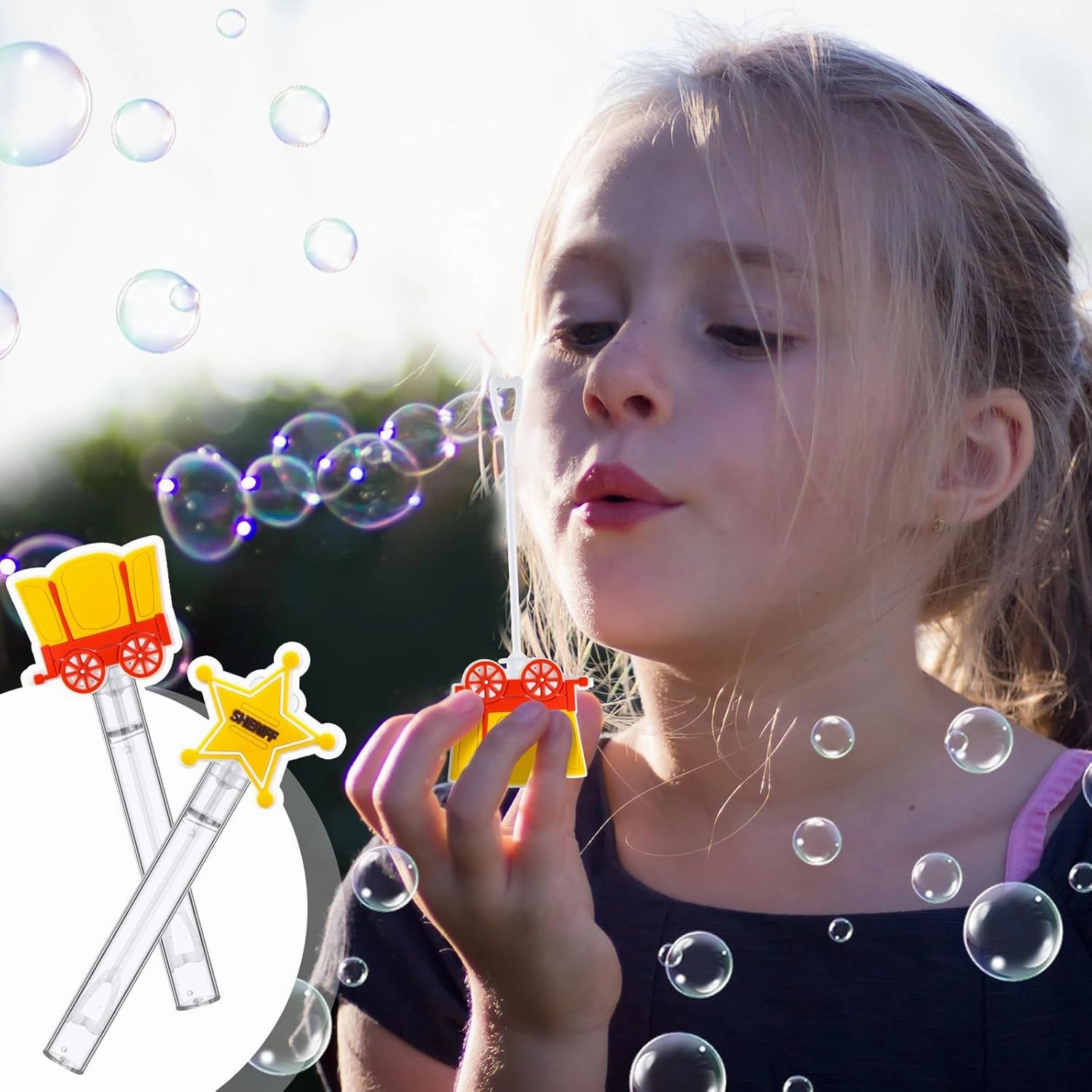 30 Pcs Bubbles Party Favors Mini Bubble Wands Tube Bulk Theme Maker Goodie Bags Stuffer Prizes Birthday Gift for Solution(Western)