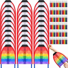 30 Pieces DIY Mini Catapult Kites with Watercolor Pens Finger Launcher Kites Easy to Fly on Beach Decorating Coloring Kite for Boys Girls Outdoor Games and Activities