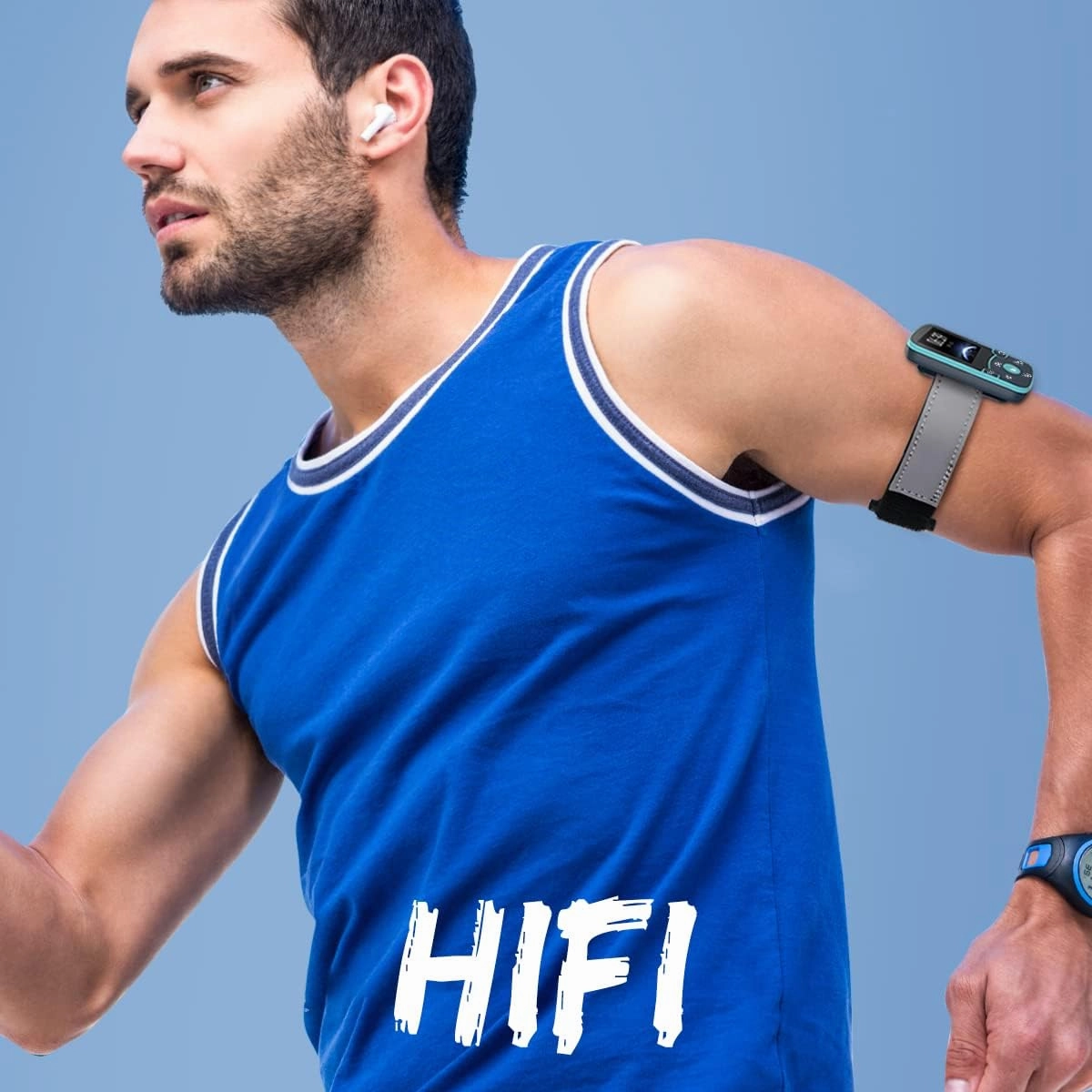 32GB MP3 Player with Clip, AGPTEK Bluetooth 5.0 Lossless Sound with FM Radio, Voice Recorder for Sport Running, Supports up to 128GB TF Card, Blue