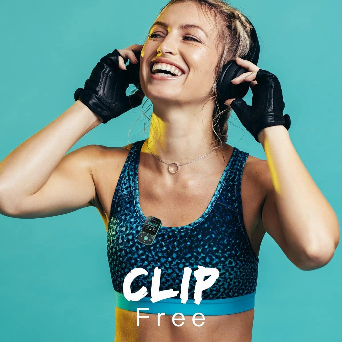32GB MP3 Player with Clip, AGPTEK Bluetooth 5.0 Lossless Sound with FM Radio, Voice Recorder for Sport Running, Supports up to 128GB TF Card, Blue