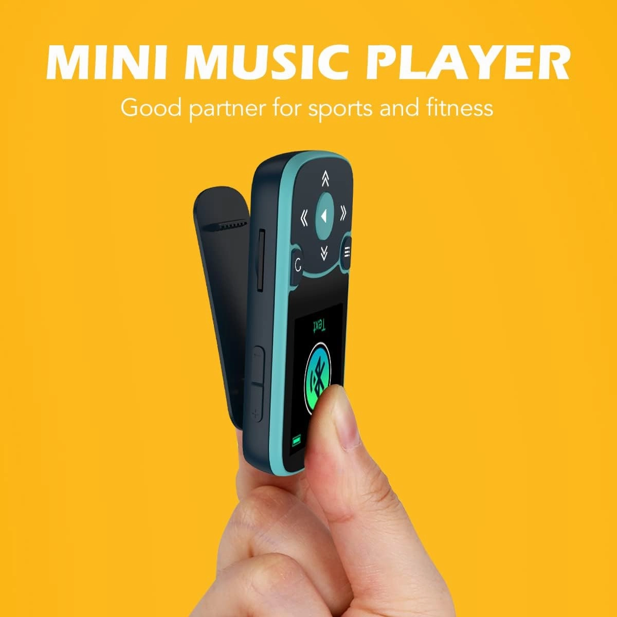 32GB MP3 Player with Clip, AGPTEK Bluetooth 5.0 Lossless Sound with FM Radio, Voice Recorder for Sport Running, Supports up to 128GB TF Card, Blue