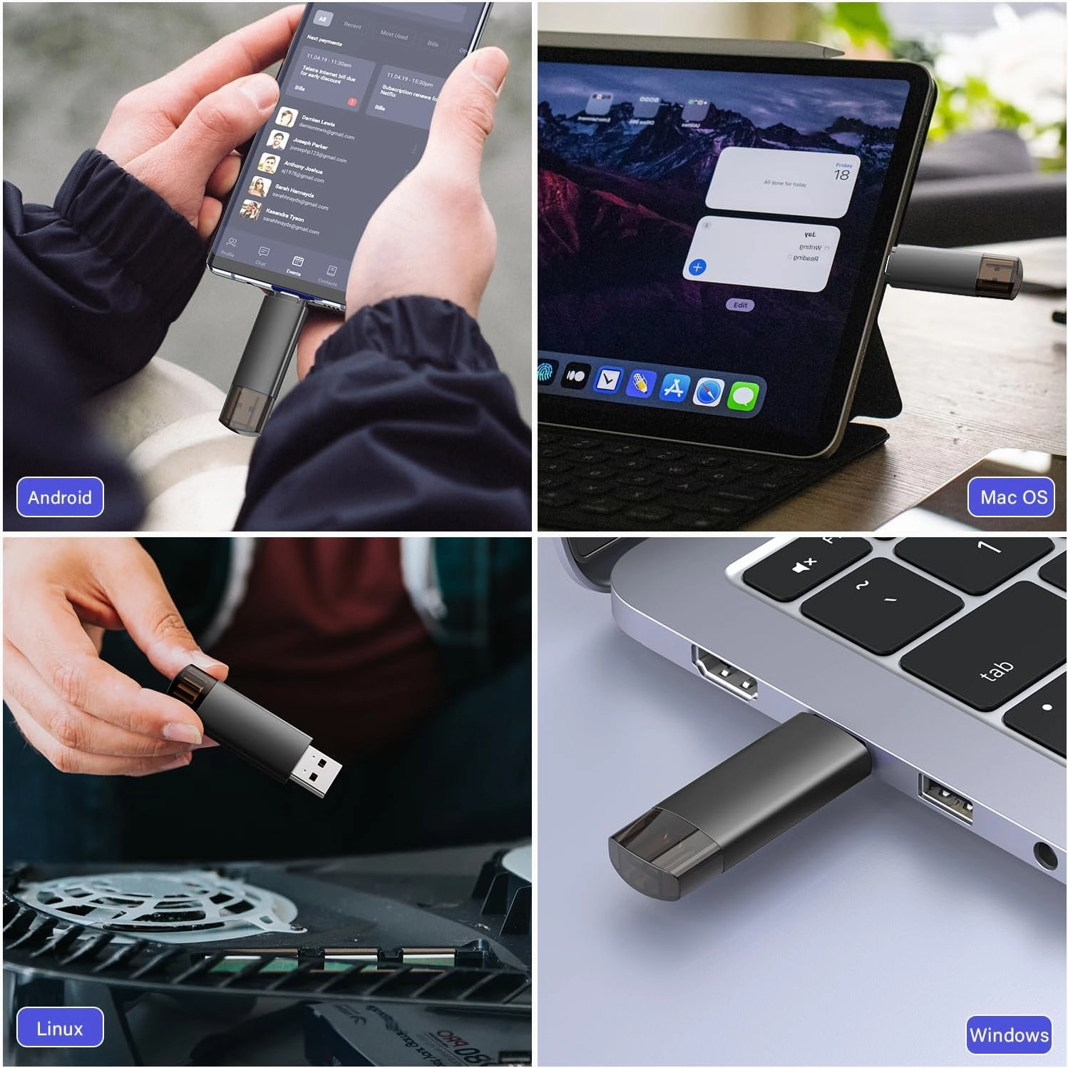 32GB USB C Flash Drive Dual USB 3.0 Flash Drive Type C   USB A Portable Type-C Flash Drive 2-in-1 USB-C Thumb Drive for Smartphone Tablet Computer Mac iPhone 15 (5 Packs)
