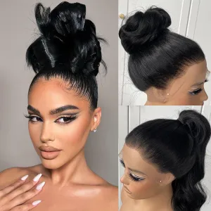 360 Glueless Lace Front Wig Pre Plucked Synthetic HD Lace Front Wig Long Body Wave Wig With Natural Hair Line