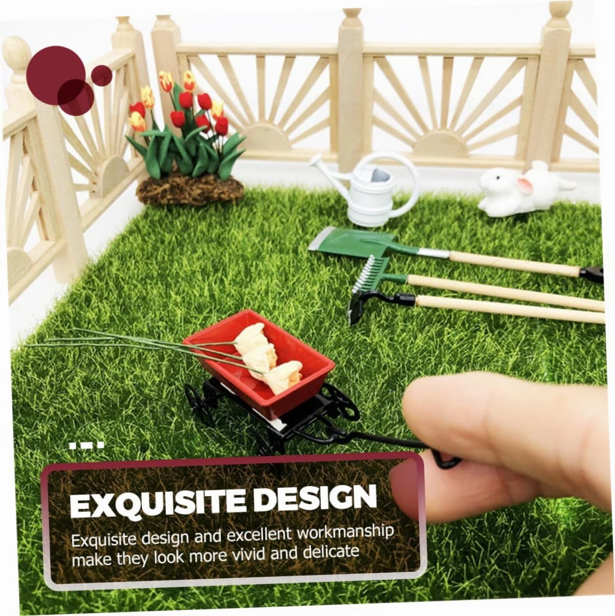3 Sets Mini House Gardening Tool Dollhouse Accessory for Creative Micro Garden Decor Safe Material for Imaginative Play and Scene Decoration