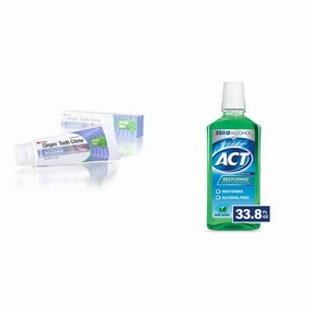 3M Clinpro Tooth Creme 0.21% Sodium Fluoride Anti Cavity Toothpaste, Vanilla Mint & ACT Restoring Zero Alcohol Fluoride Mouthwash 33.8 fl. oz. Strengthens Tooth Enamel, Mint Burst
