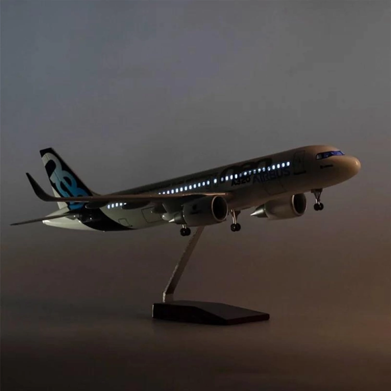 47CM 1 80 Airplane A320NEO Air Airlines Model Toy Light Gear Diecast Resin Plane Model Miniatures Toy's Set(with Light)