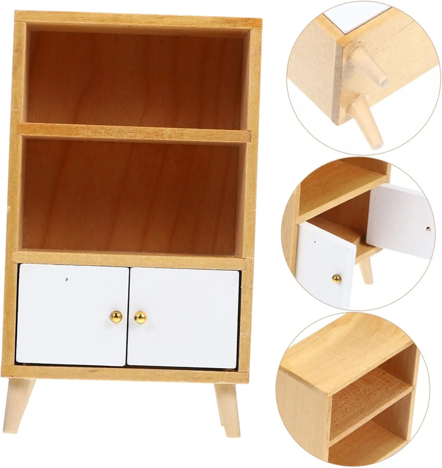 4pcs Miniature Bookshelf Model for Dollhouse Cute Display Cabinet Furniture for Boys and Girls Rooms Bedrooms and Play Scenes for Birthdays Holidays