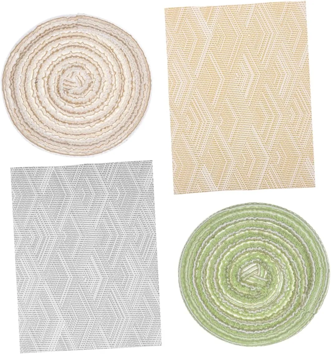 4Pcs Miniature Carpet for Dollhouse Decor Rugs Compact and Lightweight Micro Landscape Models for Creative Play and Home Decoration